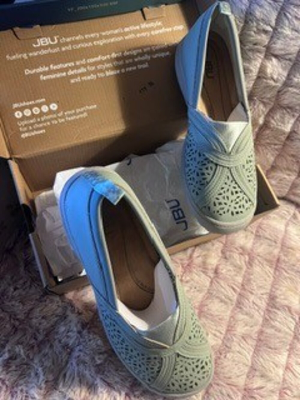 JBU by Jambu Women's Light Gray Perforated Slip On Shoes Rubber Sole